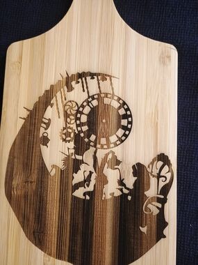 Bamboo Moon & Clock Laser-Cut Wall Decor - Natural Bamboo